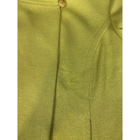 St John Collection Knit Jacket Blazer Lime Green Size 12 Chartreuse Button - Picture 9 of 14